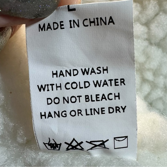 Mebon Sherpa-Lined Denim Jacket NWT Blue Acid Wash Jean Coat Size L - Picture 7 of 10